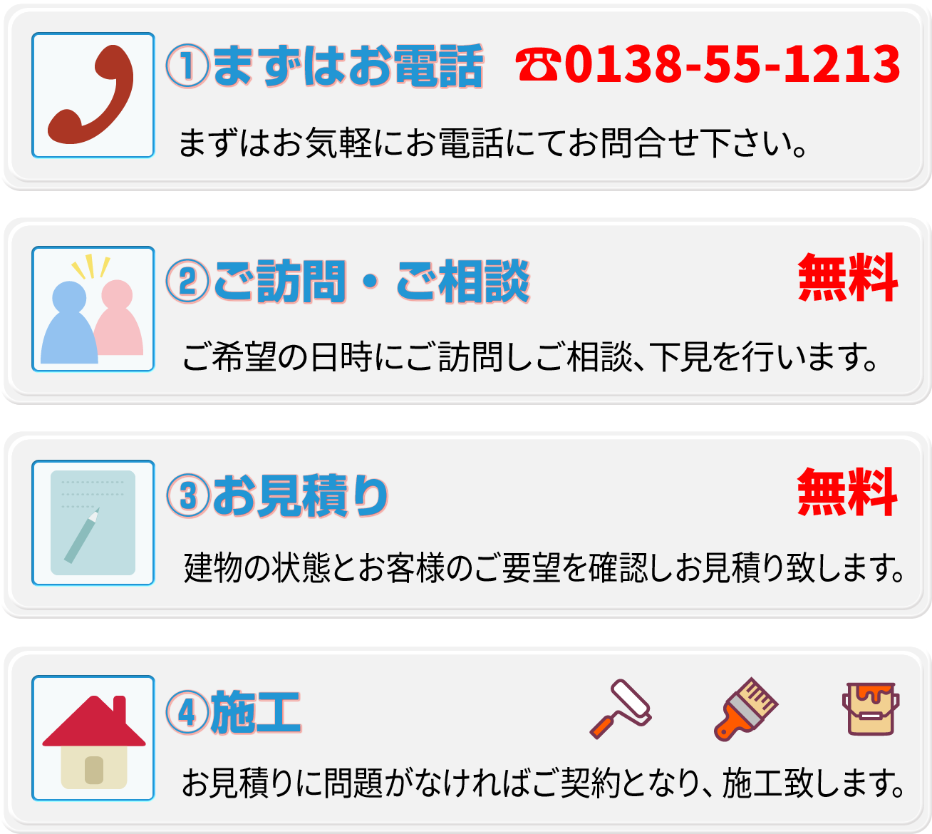 佐々木塗装店 スマホ用お申し込み方法